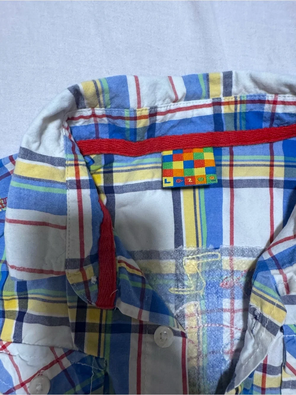 Vintage Boys Button Up 18 To 24 Months Lazoo Plaid Shirt Turtle Graphic Retro